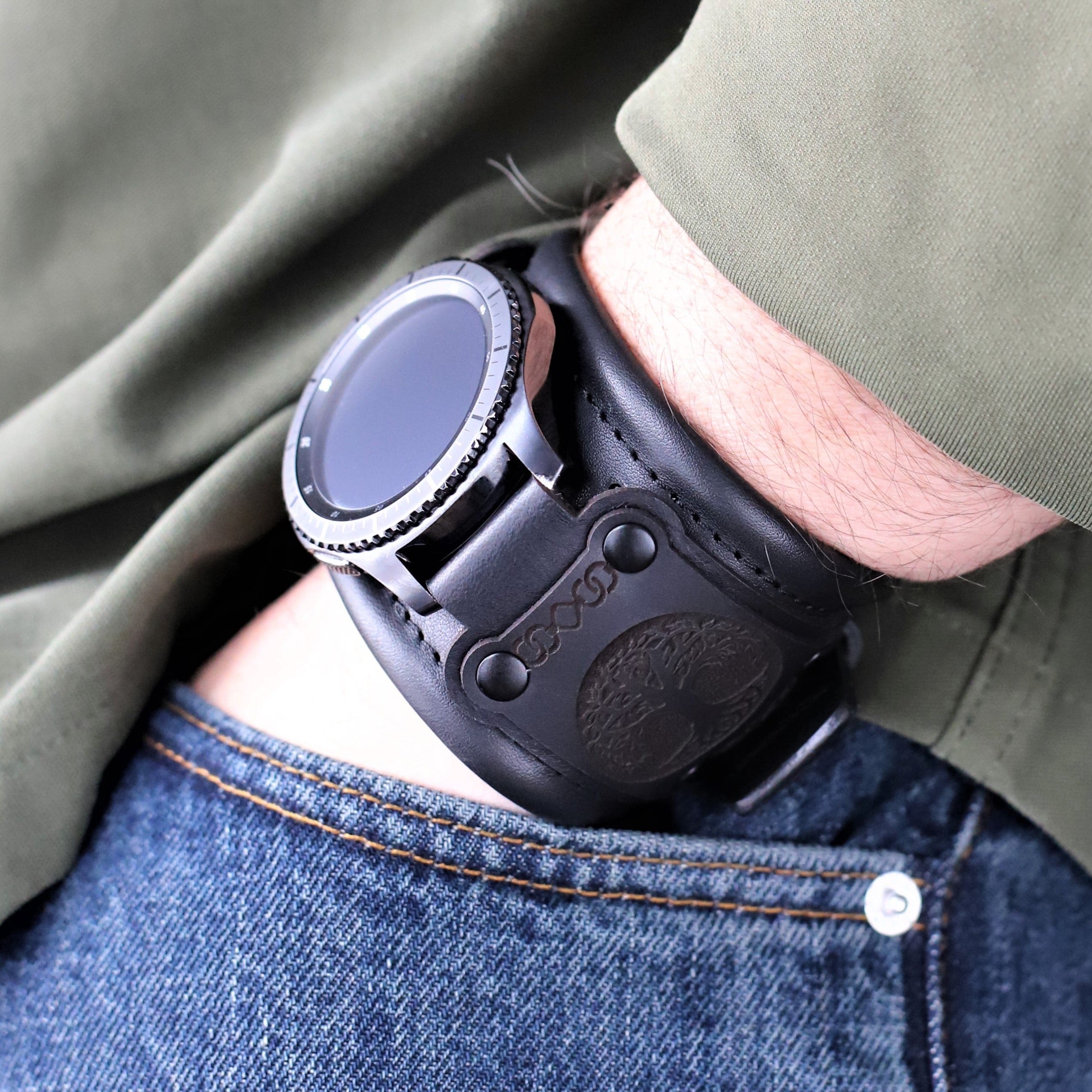 Leather Strap for Samsung Galaxy Watch or Apple Watch